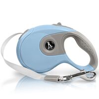 BLUZELLE Extendable Dog Leash for Small & Large Dogs, Retractable Dog Lead 3m/5m/8m with Metal 360° Carabiner Clip Snap Hook, Ergonomic Handle, Flexible Nylon Strap Blue