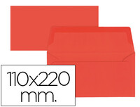 Sobre Liderpapel Americano Rojo 110X220 mm 80 Gr Pack de 9 Unidades