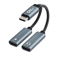 USB-C to USB-C PD and USB-C Female Adapter, Silver 13cm US adapterek
