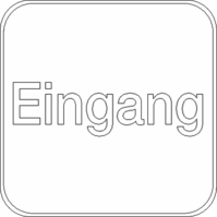 Piktogramm - Eingang, Weiß, 10 x 10 cm, Kunststofffolie, Selbstklebend, Text