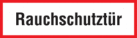 Brandschutzschild - Rauchschutztür, Rot/Schwarz, 7.4 x 21 cm, Folie, Standard