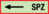 Brandschutzschild - Richtungspfeil, gerade, SPZ, Rot/Schwarz, 10.5 x 29.7 cm
