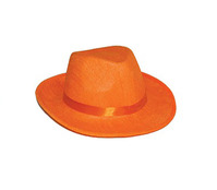 chapeau al capone feutrine avec bandeau orange