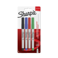 Sharpie ULTRA Fine - 4er Blister Standardfarben, EF / 0,5 mm, schwarz, blau, rot, grün