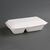 Fiesta Green Two Compartment Hinged Food Containers in White - 253mm x 200