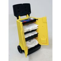 Mobile spill caddy kit - large - Trolley with oil and fuel spill kit