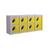 Probe locker for personal effects with 8 compartments and yellow doors