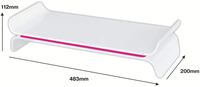 Leitz Ergo WOW állítható monitorállvány fehér-rózsaszín (65040023)