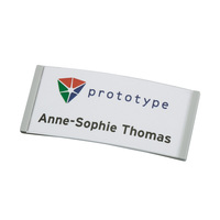 Pin Badge / Magnetic Name Badge / Name Badge "Balance" | 80 mm 34 mm light grey with extra strong magnet plastic