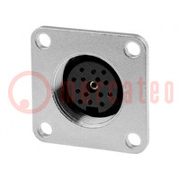 Connector: M16; socket; female; soldering; PIN: 12; 3A; 150V; 0.25mm2