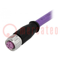 Plug; M12; PIN: 4; female; B code-Profibus; 7.5m; Insulation: PVC