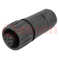 Connector: circular; plug; for cable; PIN: 7; female; soldering
