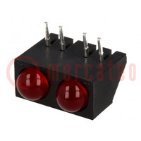 LED; horizontal,in housing; red; 4.8mm; No.of diodes: 2; 20mA; 60°