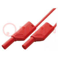 Conduttore di misurazione; 16A; L: 1m; rosso; Isolamento: PVC