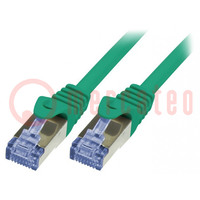 Patch cord; S/FTP; 6a; Line; Cu; LSZH; grün; 0,5m; 26AWG