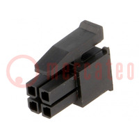 Plug; wire-board; female; Micro MATE-N-LOK; 3mm; PIN: 4; for cable