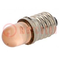 Lampe LED; orange; E10; 230VAC; 150÷170mcd