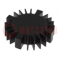 Heatsink; LED; Ø: 60mm; H: 15mm; black