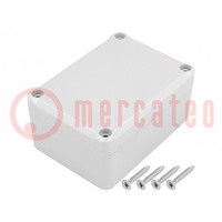 Enclosure: multipurpose; X: 64mm; Y: 88mm; Z: 42mm; ABS; grey; gasket