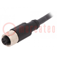 Cable de conexión; M12; PIN: 4; recto; 10m; enchufe; 250VAC; 4A; PUR