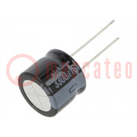 Capacitor: electrolytic; THT; 3300uF; 16VDC; Ø18x15mm; Pitch: 7.5mm