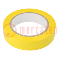 Tape: electrical insulating; W: 25mm; L: 66m; Thk: 60um; yellow; 80%