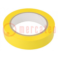 Ruban: électro-isolante; W: 25mm; L: 66m; Thk: 0,06mm; jaune; 80%