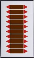 Rohrmarkierpfeile - Rot/Braun, 16 x 75 mm, Folie, Selbstklebend