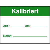 Qualitätsetiketten 12 Stk auf Bogen In versch Textvers, Folie gestanzt,4x3cm Version: 10 - Qualitätskennz. Kalibriert Nr.10