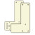 GfS Montagegrundplatte für Schwenk-Türwächter für die Montage an Glasrahmentüren (normal), winkelform Farbe: langnachleuchtend