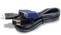 Trendnet 2.8m USB/VGA KVM toetsenbord-video-muis (kvm) kabel Zwart 2,8 m