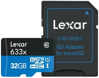 Lexar LSDMI32GBBEU633A mémoire flash 32 Go MicroSDHC Classe 10 UHS-I