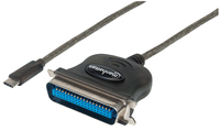 Manhattan USB-C to Parallel Cen36 Printer Converter, 1m, Full Speed (12 Mbps), IEEE 1284, Male to Female, Black, Three Year Warranty, Blister
