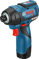 Bosch 0 601 9E0 005 atornilladora de impacto con batería 1/4" 3100 RPM 110 Nm Negro, Azul 12 V