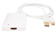 Urban Factory CBB21UF adaptador de cable de vídeo Mini DisplayPort + USB Type-A HDMI tipo A (Estándar) Blanco