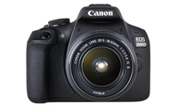 Canon EOS 2000D + EF-S 18-55mm f/3.5-5.6 IS II SLR-Kamera-Set 24,1 MP CMOS 6000 x 4000 Pixel Schwarz