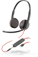 POLY Blackwire C3225 Headset Bedraad Hoofdband Kantoor/callcenter USB Type-C Zwart