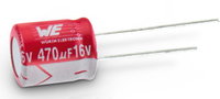Würth Elektronik WCAP-PT5H kondenzátor Vörös, Fehér Állandó kapacitású kondenzátor Hengeres DC