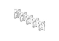 Conteg 19'' Wire management panel 2U plast rings 80x60 double