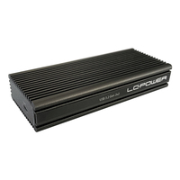 LC-Power LC-M2-C-NVME-2X2 Speicherlaufwerksgehäuse SSD-Gehäuse Schwarz M.2