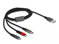 DeLOCK 87277 cable USB 1 m USB 2.0 USB A Micro-USB B/Lightning/Apple 30-pin Verde, Negro, Rojo, Azul