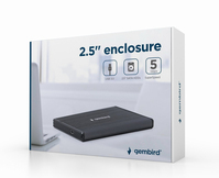 Gembird EE2-U3S-3 storage drive enclosure HDD enclosure Black 2.5"