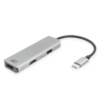 ACT USB-C 4K Multiport-Adapter für 2 HDMI-Monitore, USB-A Datenanschluss