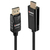 Lindy 40914 video átalakító kábel 0,5 M HDMI A-típus (Standard) DisplayPort Fekete