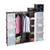 Relaxdays Kleiderschrank Stecksystem mit 18 Fächern, Kunststoff, XXL Garderobenschrank m. Muster, 145 x 200 cm, schwarz