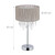 Relaxdays Tischlampe Kristall, Lampenschirm aus Organza, runder Standfuß, Nachttischlampe, HxD: 43 x 24 cm, grau/silber