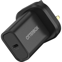 OtterBox Standard UK Wall Charger 20W - 1X USB-C 20W USB-PD Schwarz - ProPack (ohne Verpackung - nachhaltig) - Ladegerät für Mobilgeräte / Netzteil mit Schnellladefunktion