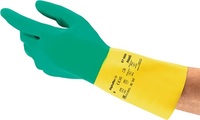 Ansell Healthcare Europe N. V Riverside Business Park Rękawiczki do substancji chemicznych Bi-Colour 87-900 rozmiar 7,5-8 zielony/żółt