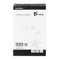 5 Star Spiral Note Shorthand Pad Wirebound 60gsm Ruled 160pp 127x200mm Blue/Red [Pack 10]