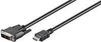 DVI-D/HDMI™-Kabel, vernickelt, 3 m, Schwarz - DVI-D-Stecker Single-Link (18+1 pin) > HDMI™-Stecker (